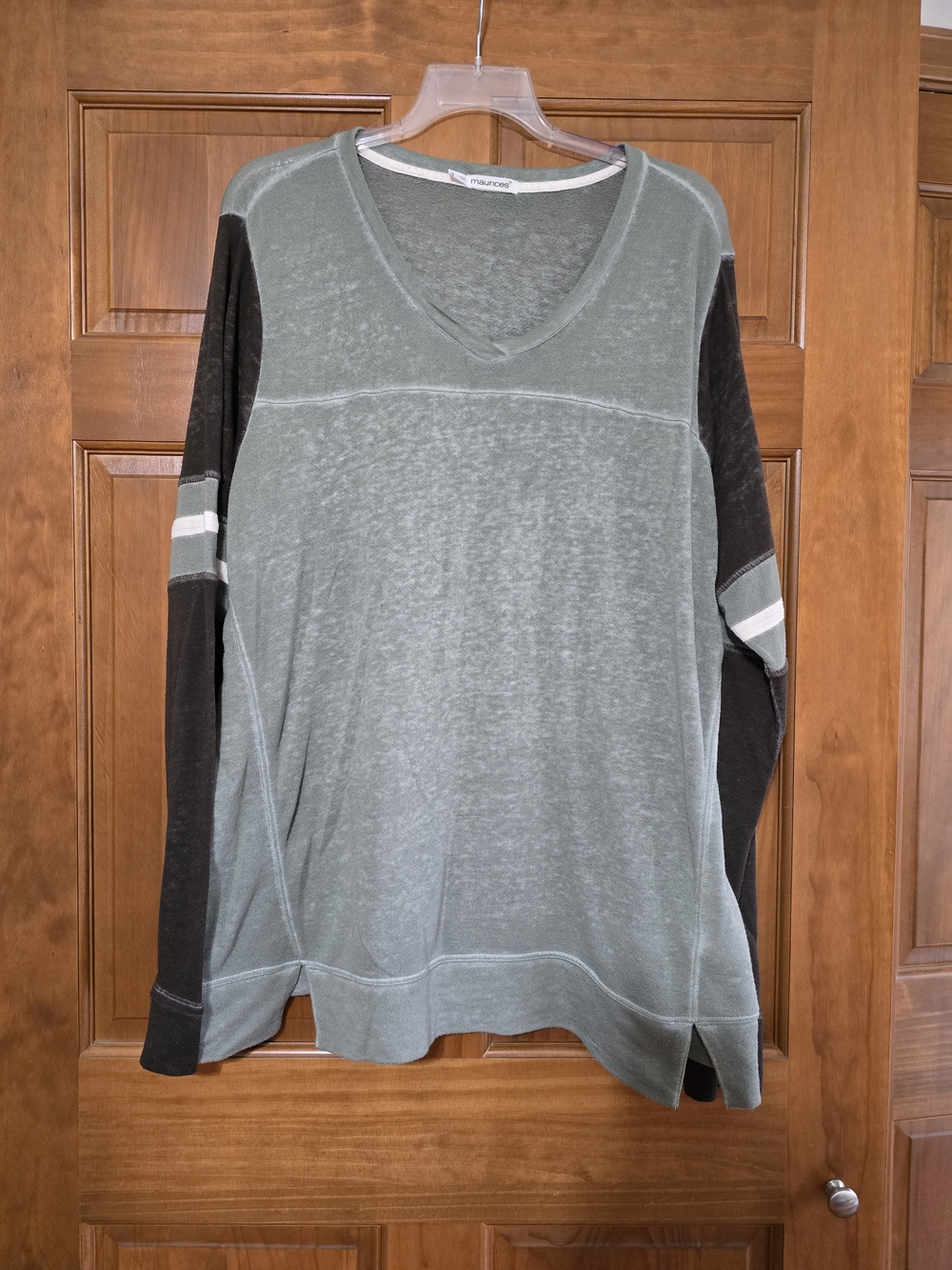 Maurices Sage Green Pullover Top with White Label
